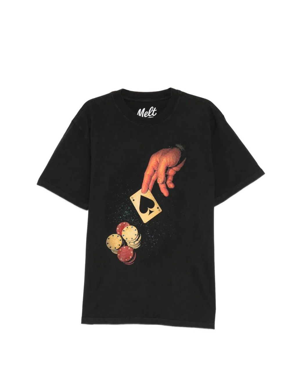 Melt Black Graphic-Print T-Shirt for men