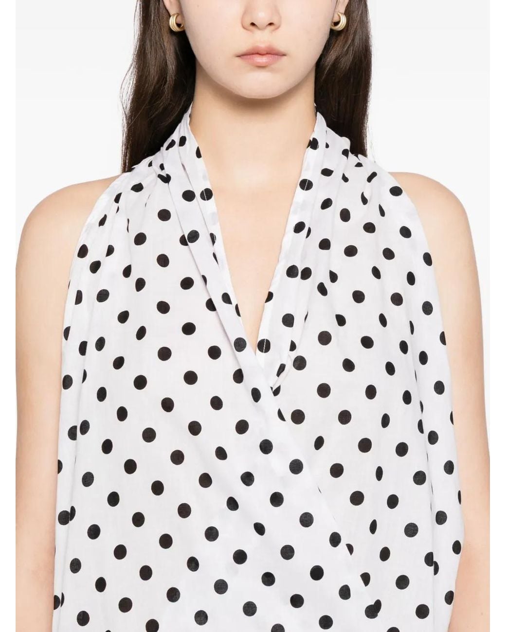 BLAKLACE White Polka-Dot Blouse