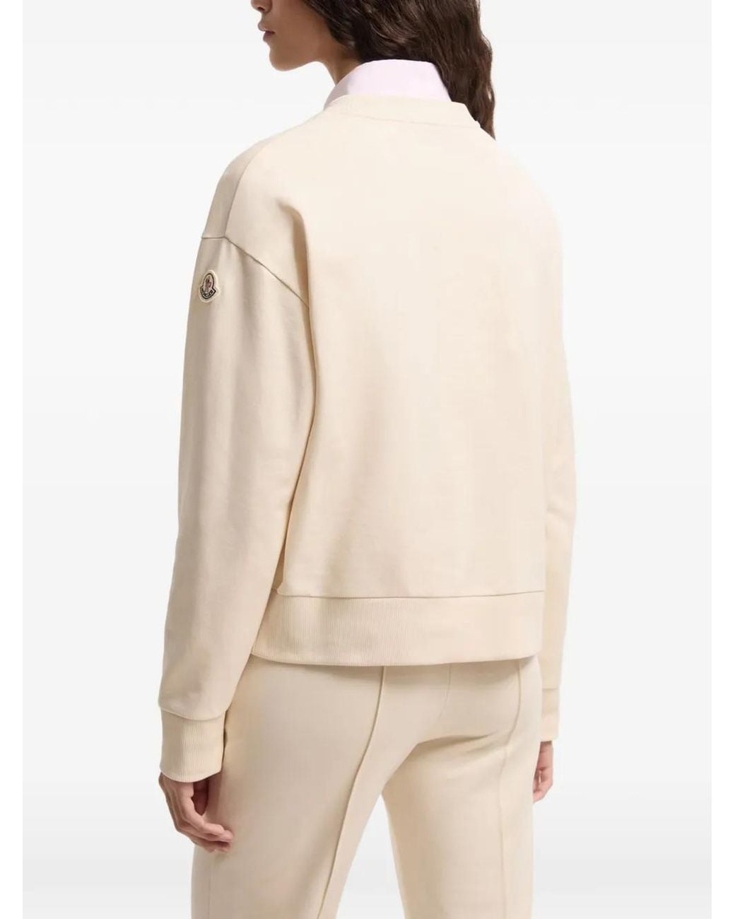Moncler White Logo Cotton Sweatshirt
