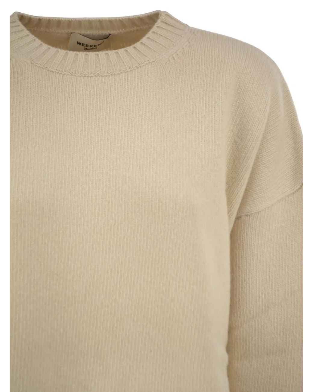 Weekend by Maxmara Natural Ribbed-Knit Crew-Neck Sweater
