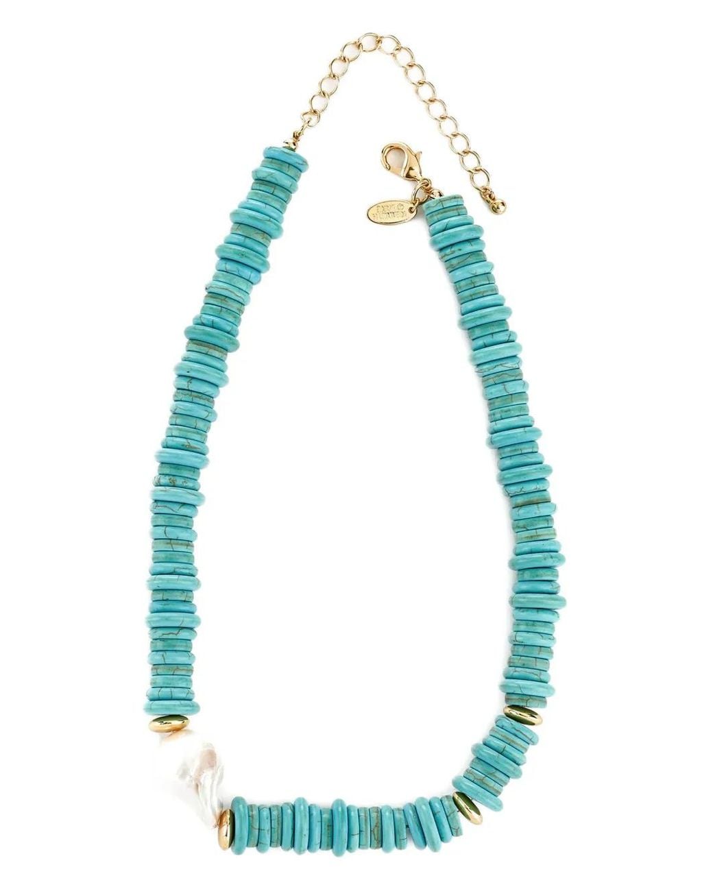 Kenneth Jay Lane Blue Single-Strand Pearl Necklace