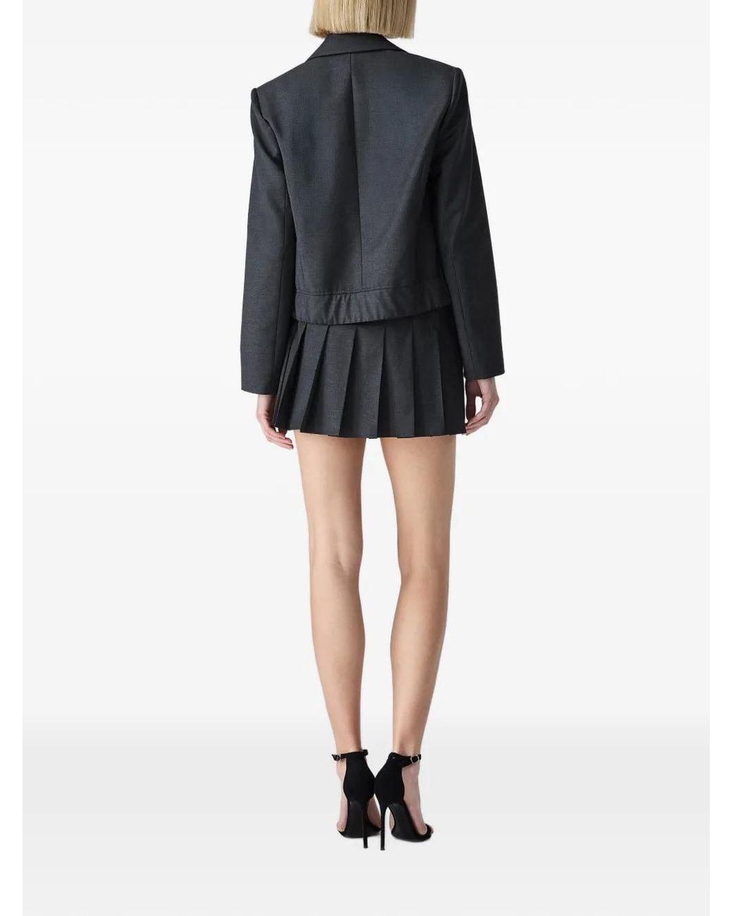 Vera Wang Gray Bleeker Cropped Blazer
