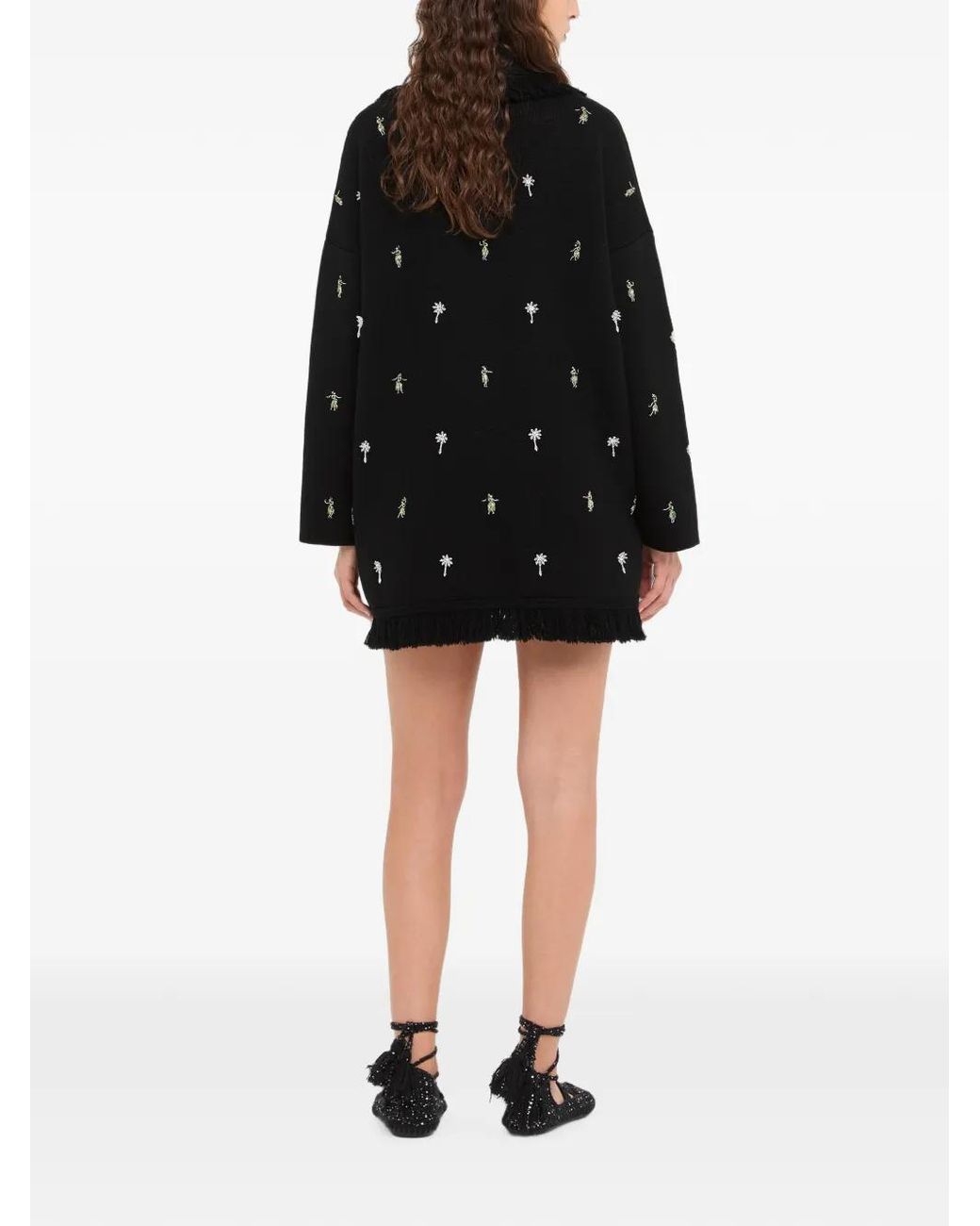 Alanui Black Dance With Me Fringed Cardigan
