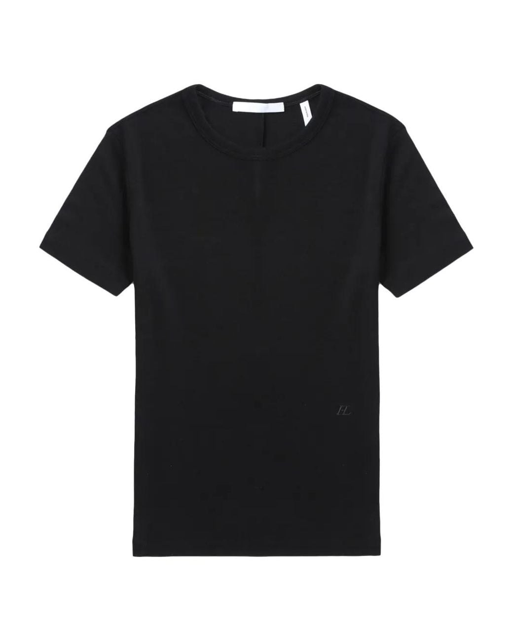 Helmut Lang Black Shrunken Ribbed-Knit Top