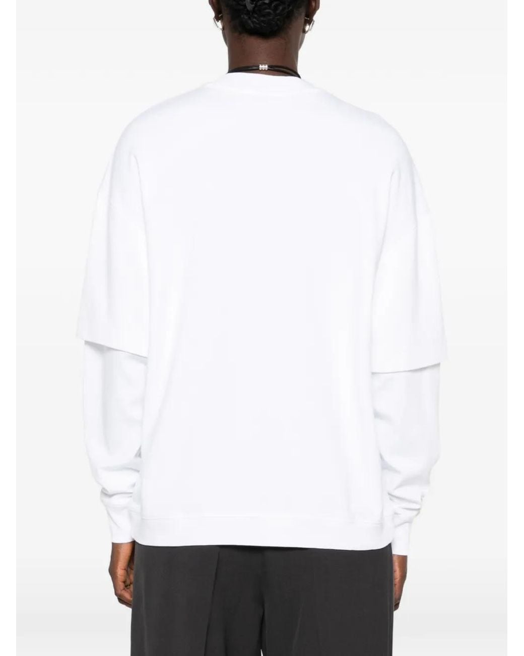 DARKPARK White Troy Layered-Sleeve Sweater