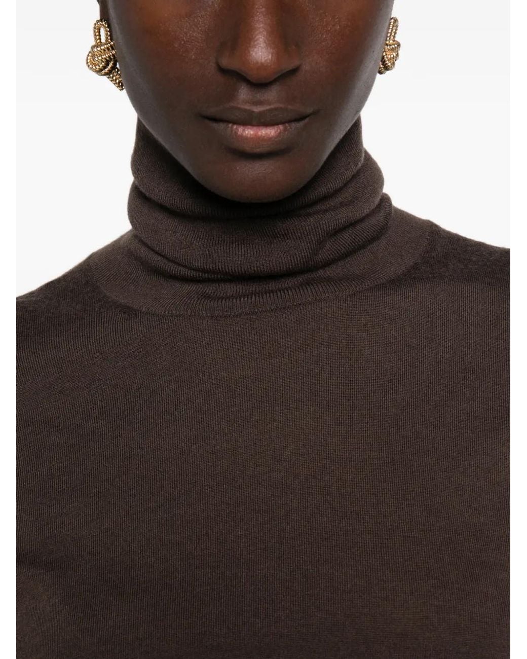 Max Mara Brown Mmlfervore Roll-Neck Sweater