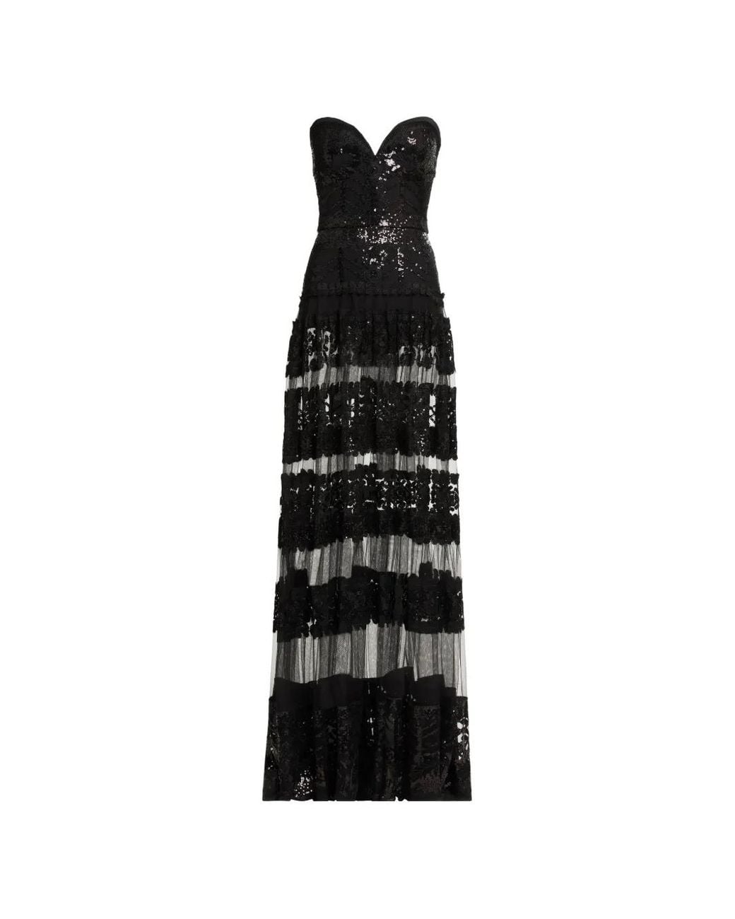Elie Saab Black Sequin-Embellishment Maxi Dress