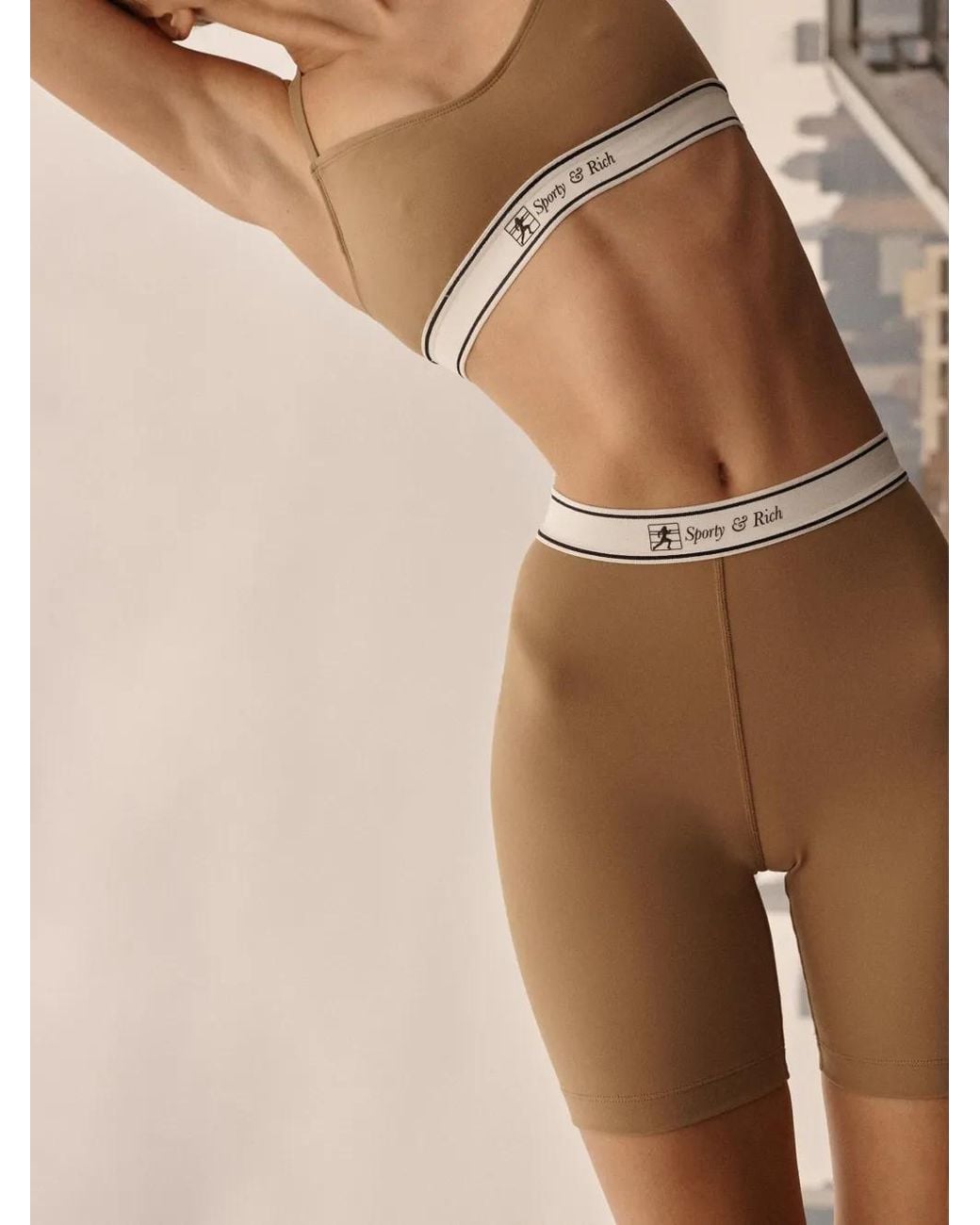 Sporty & Rich White Runner Script Sports Bralette