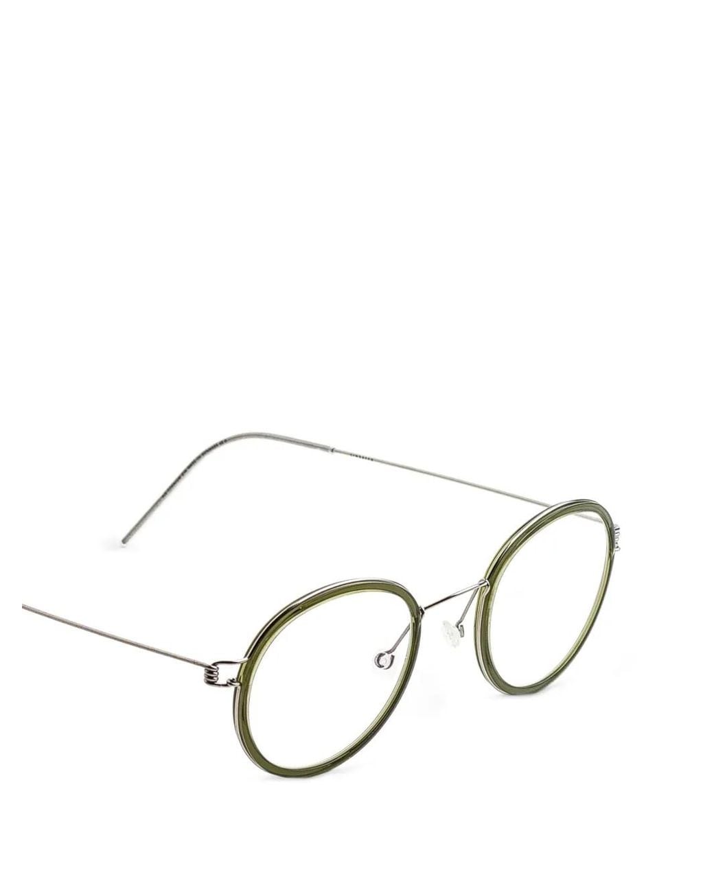 Lindberg Green Lex Round-Frame Glasses