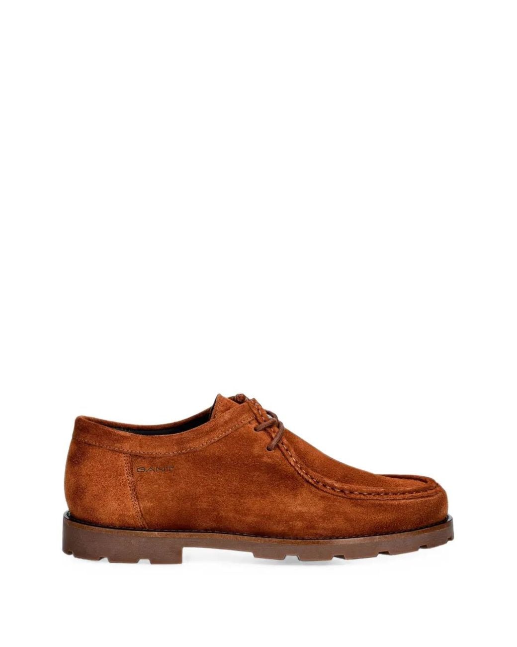 Gant Brown Suede Moc-Toe Lace-Up Shoes for men