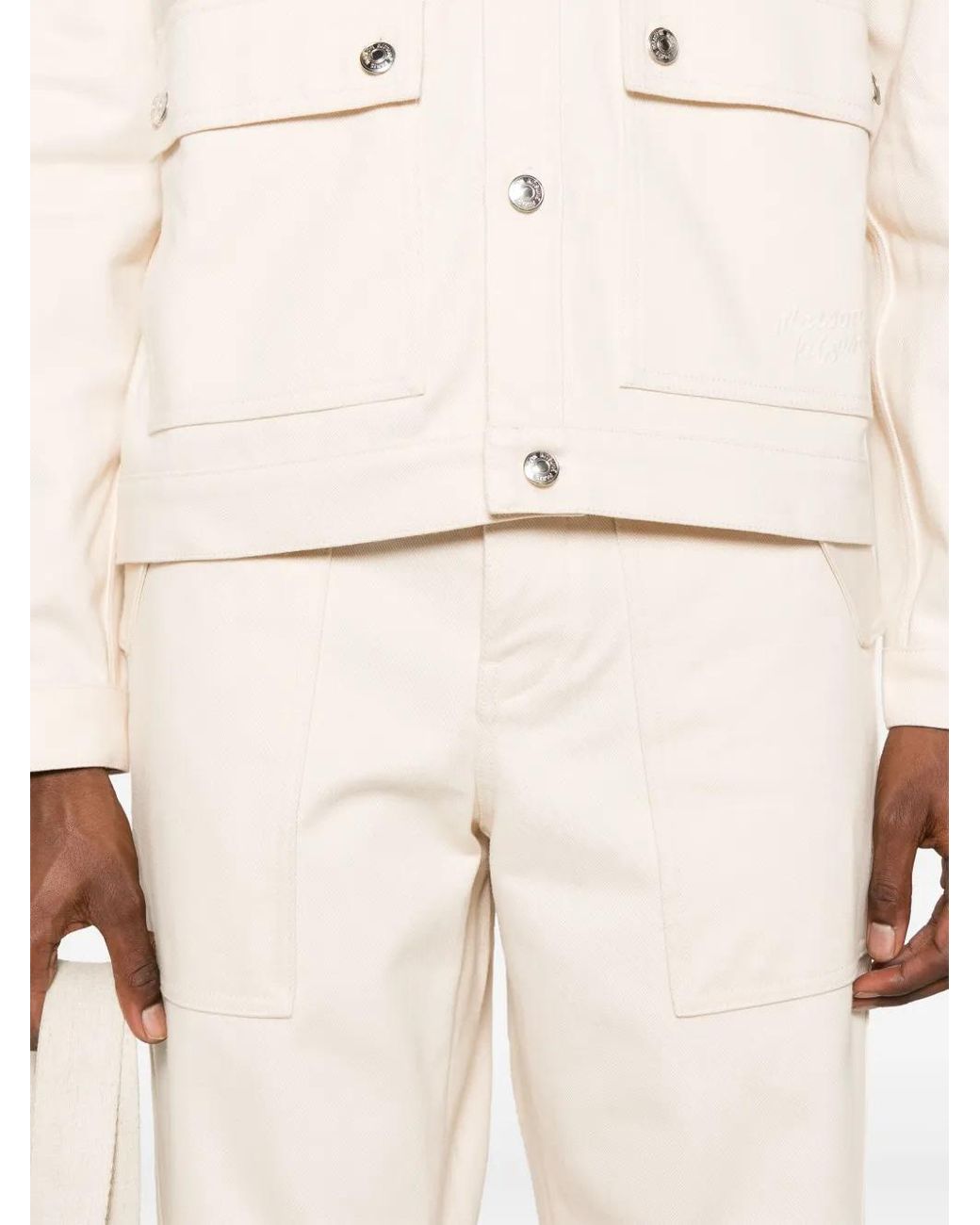 Maison Kitsuné White Workwear Straight-Leg Jeans for men