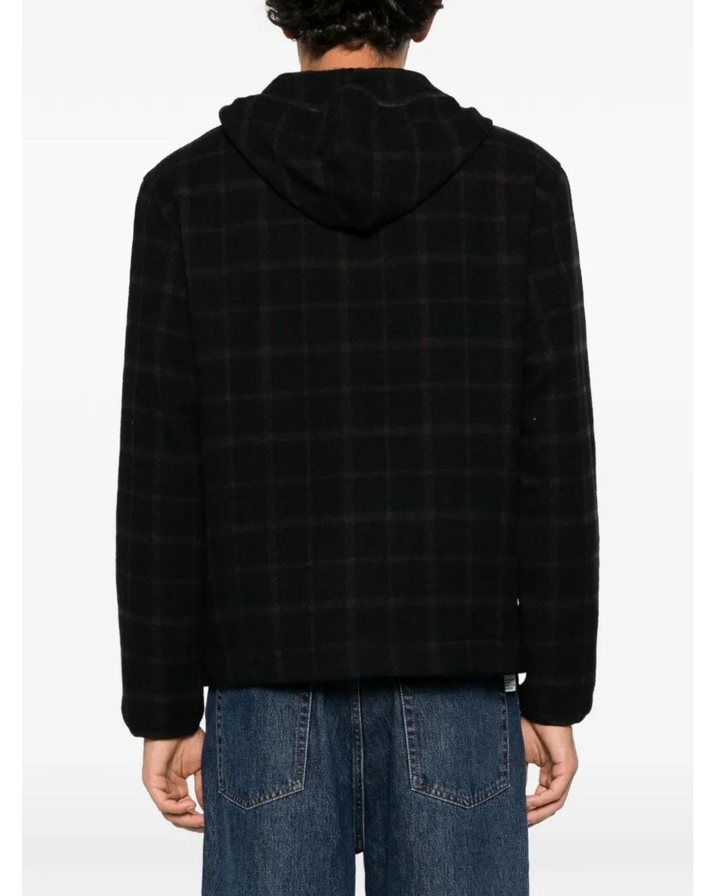 A Kind Of Guise Black Erro Check-Pattern Hoodie for men