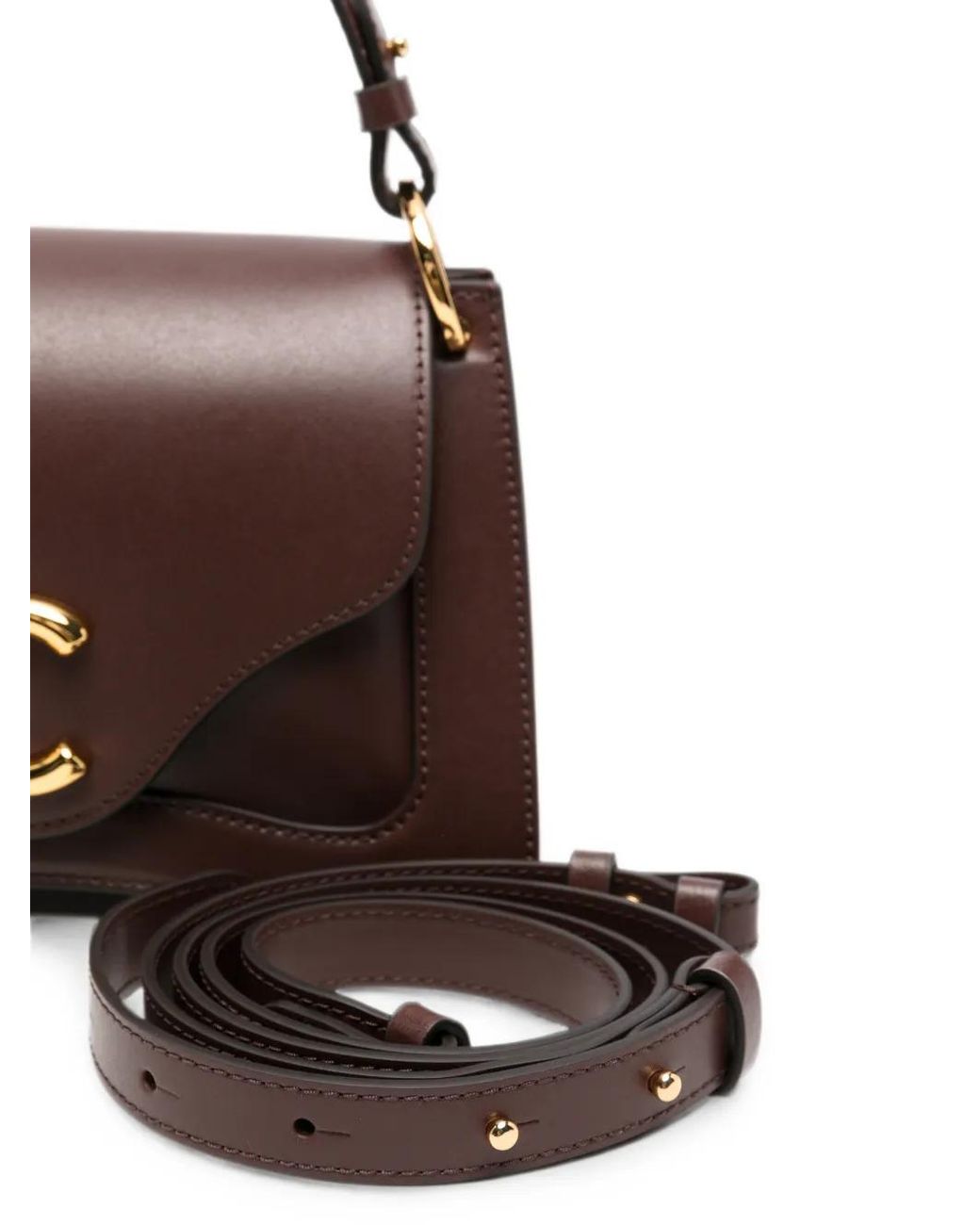 Coccinelle Brown Logo-Plaque Leather Tote Bag