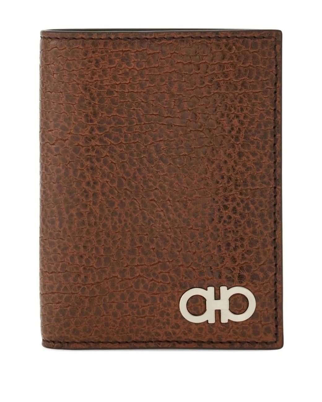 Ferragamo Brown Porte-Cartes Texturé Gancini for men