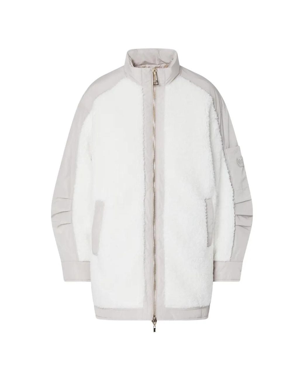 Liu Jo White Oversized Teddy Bomber Jacket