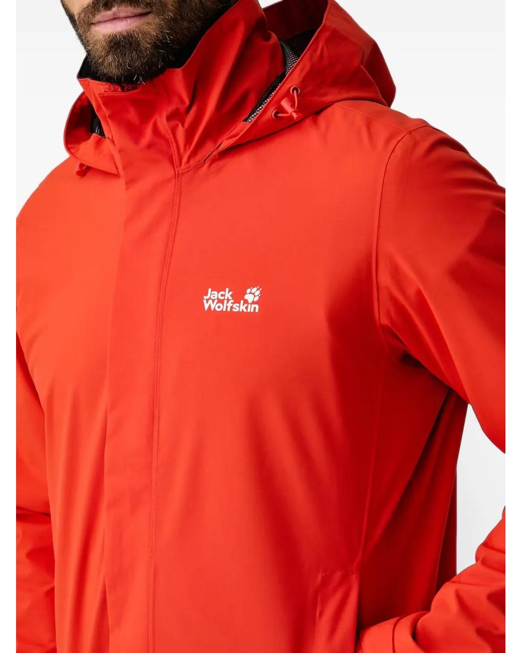 Jack Wolfskin Red Trailtime Texapore Hooded Jacket for men