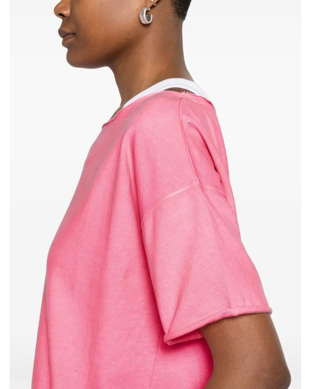 Juvia Pink Cotton-Blend T-Shirt