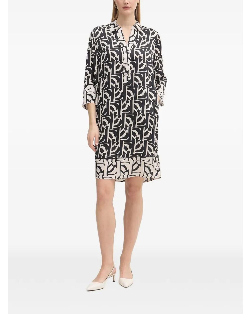 MARC AUREL Mini-Jurk Met Monogramprint in het White