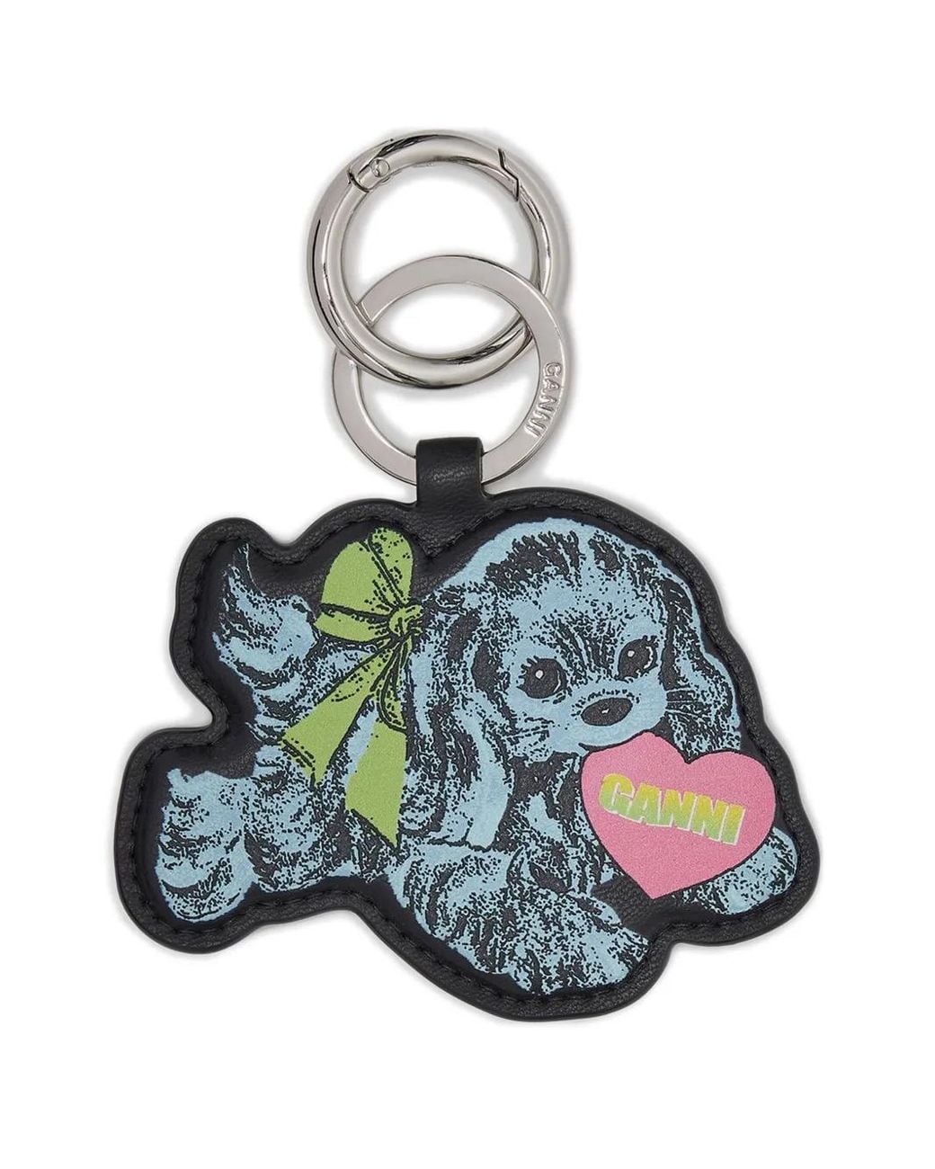 Ganni Blue Puppy Keyring