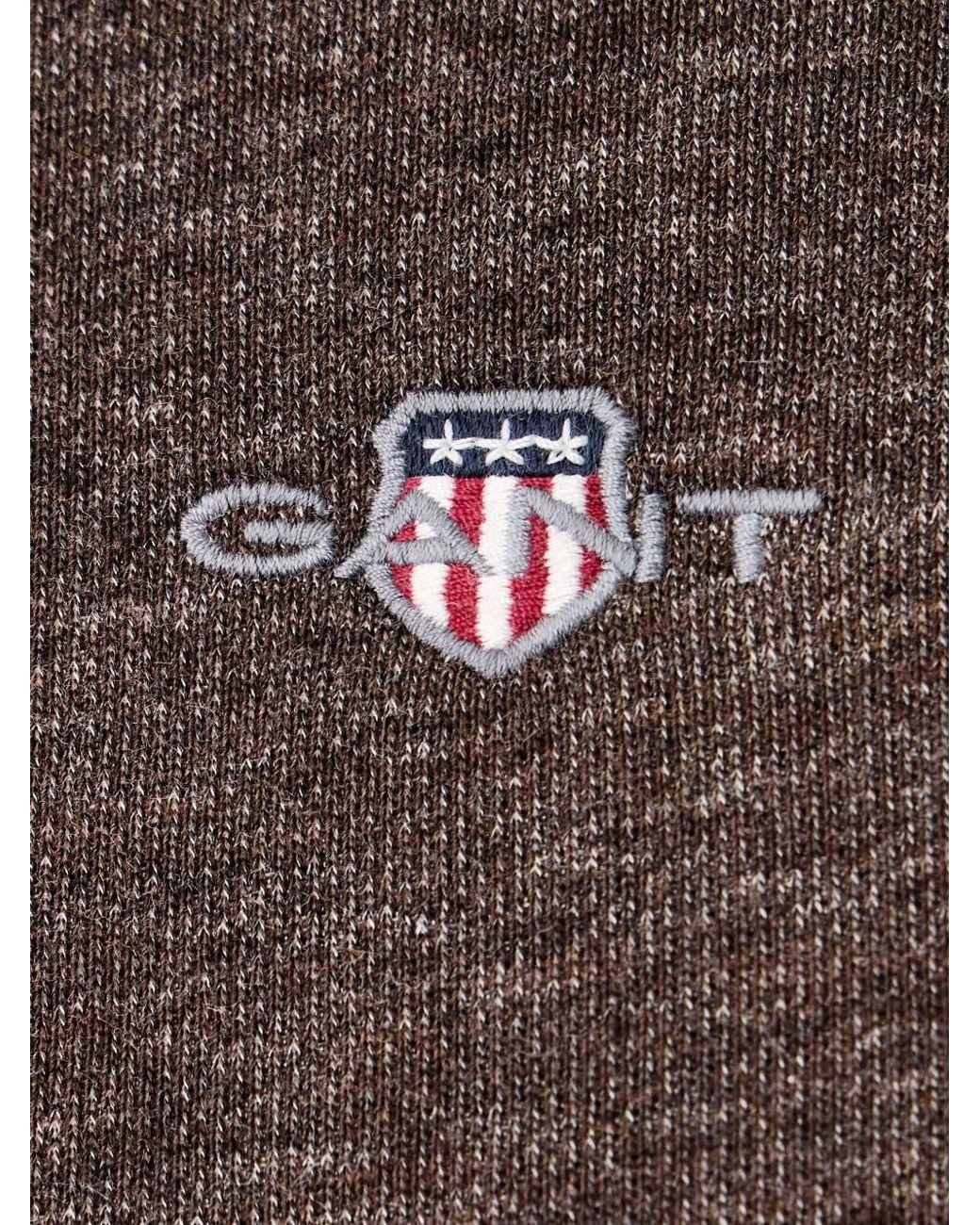 Gant Brown Logo-Embroidered Zip-Up Sweatshirt for men