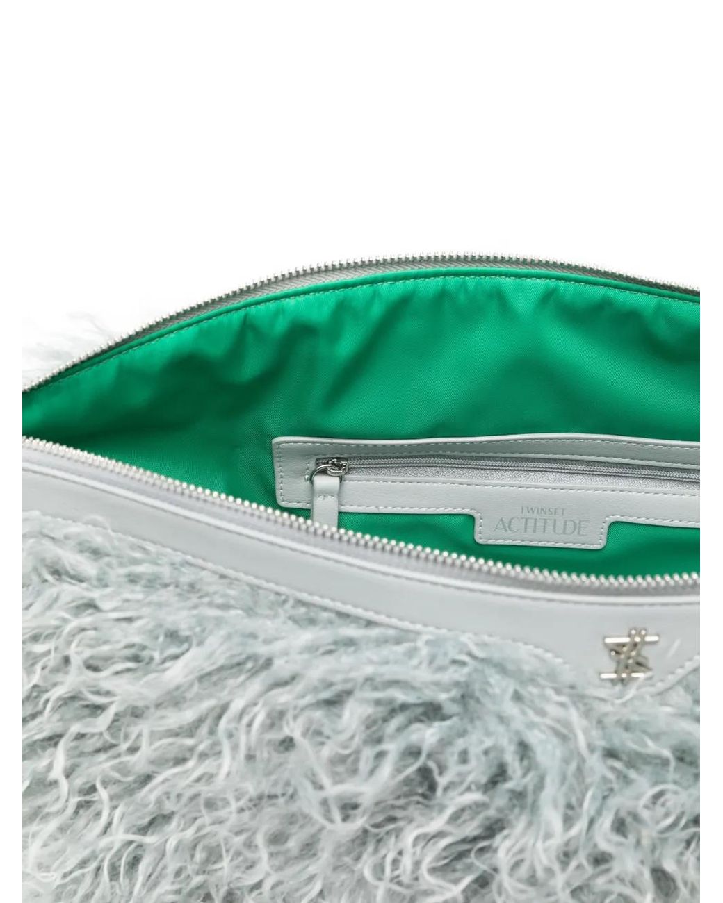 Twinset Gray Wrist-Strap Clutch Bag