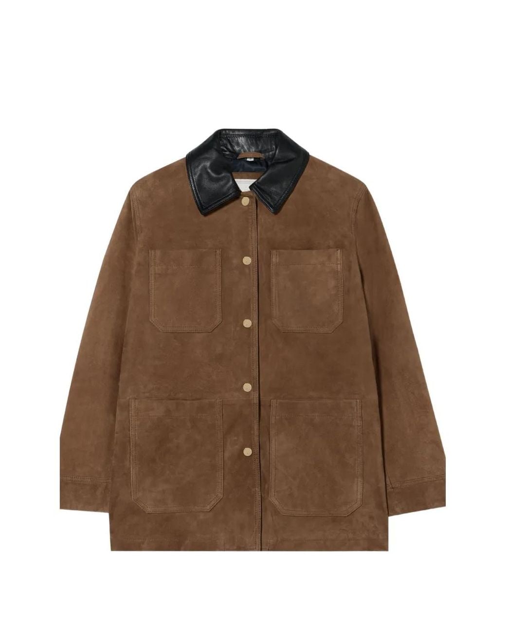 Brooks Brothers Brown Contrast-Collar Suede Jacket