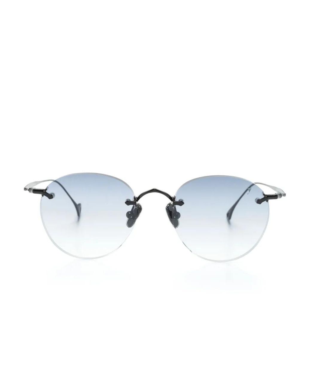 Eyepetizer Blue Oxford Rimless Sunglasses