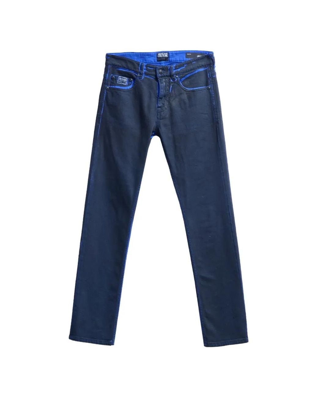 Versace Jeans Couture Blue Nocturnal Washed-Effect Slim-Fit Jeans for men
