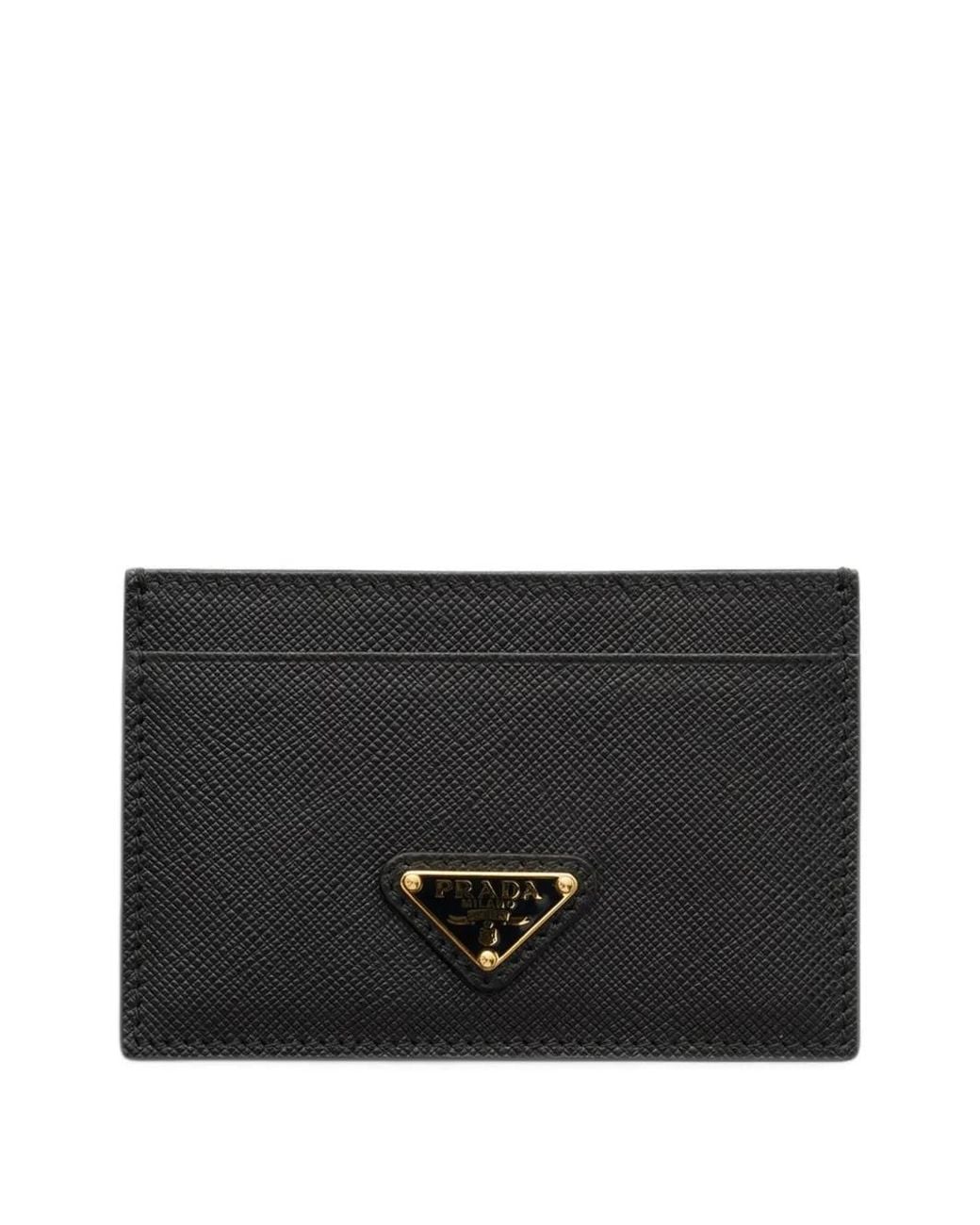 Prada Black Saffiano-Leather Card Holder