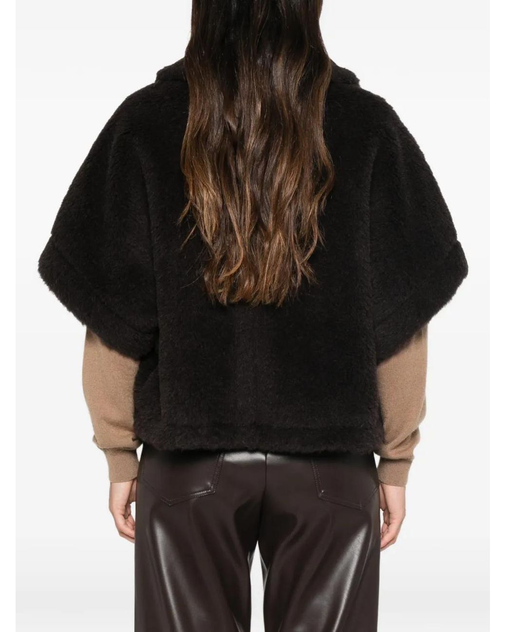 Max Mara Black Button-Up Cape Coat