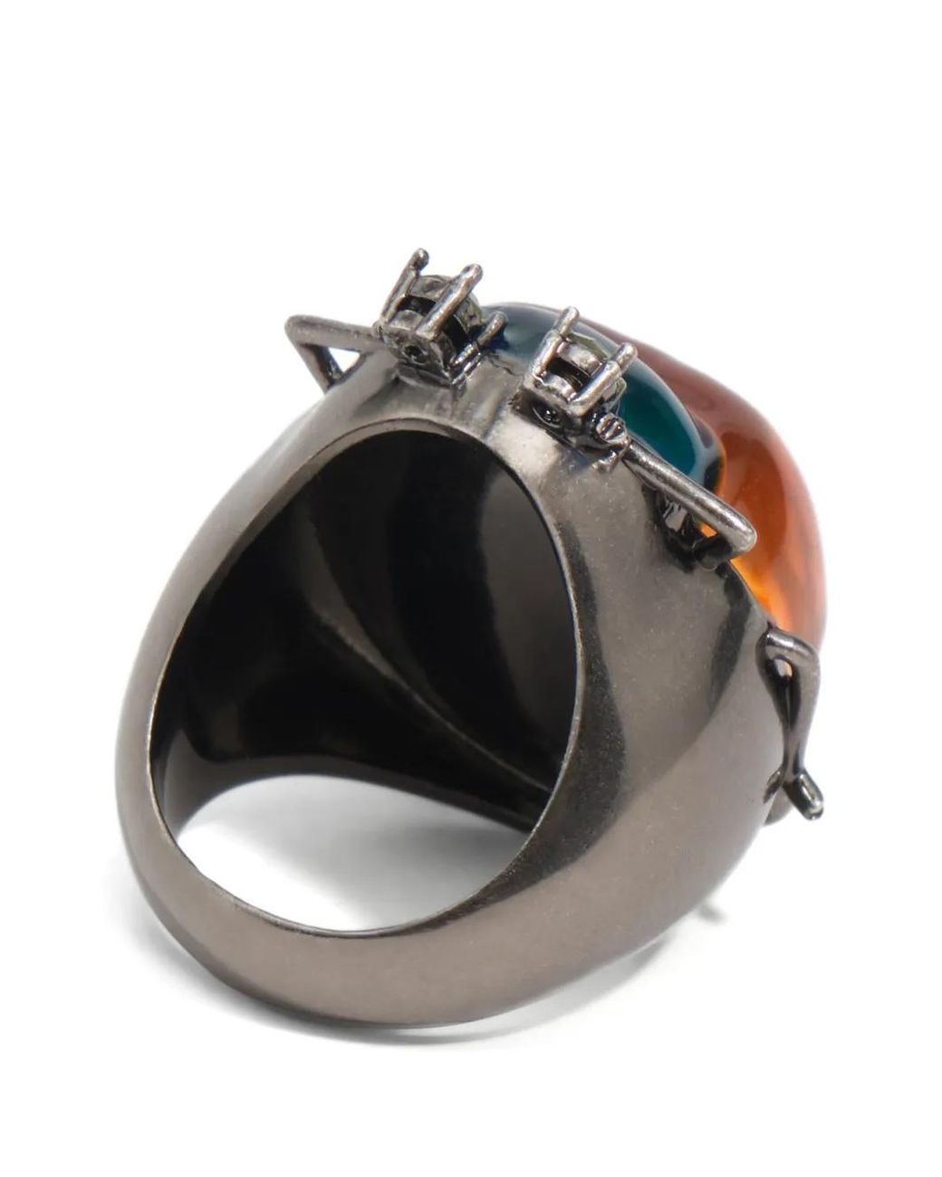 Bimba Y Lola Gray Amber Beetle Ring