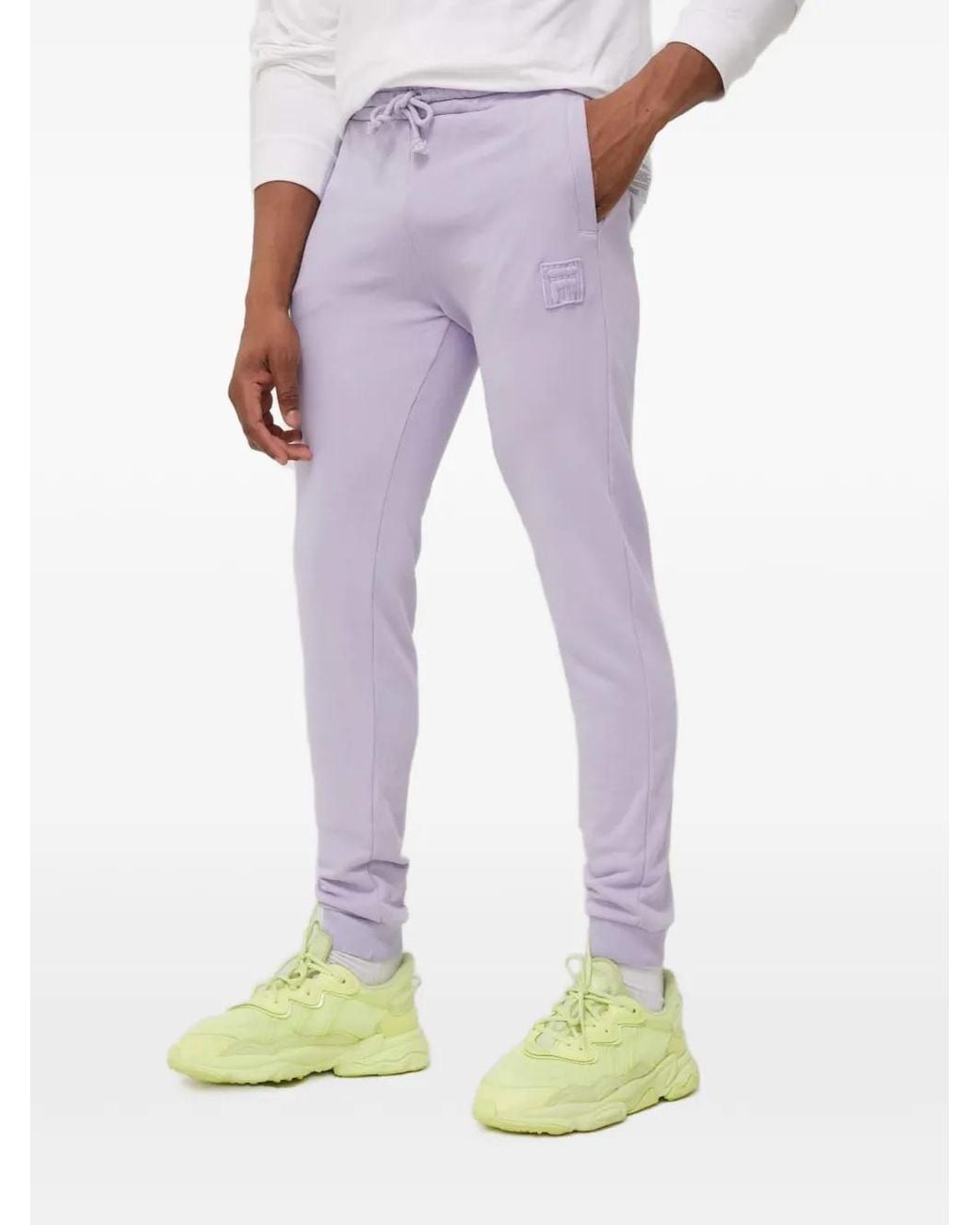Fila Purple Logo-Patch Track Pants