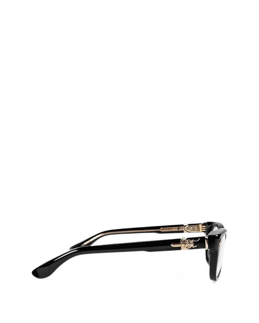 Chrome Hearts Black Dooable Rectangle-Frame Glasses for men