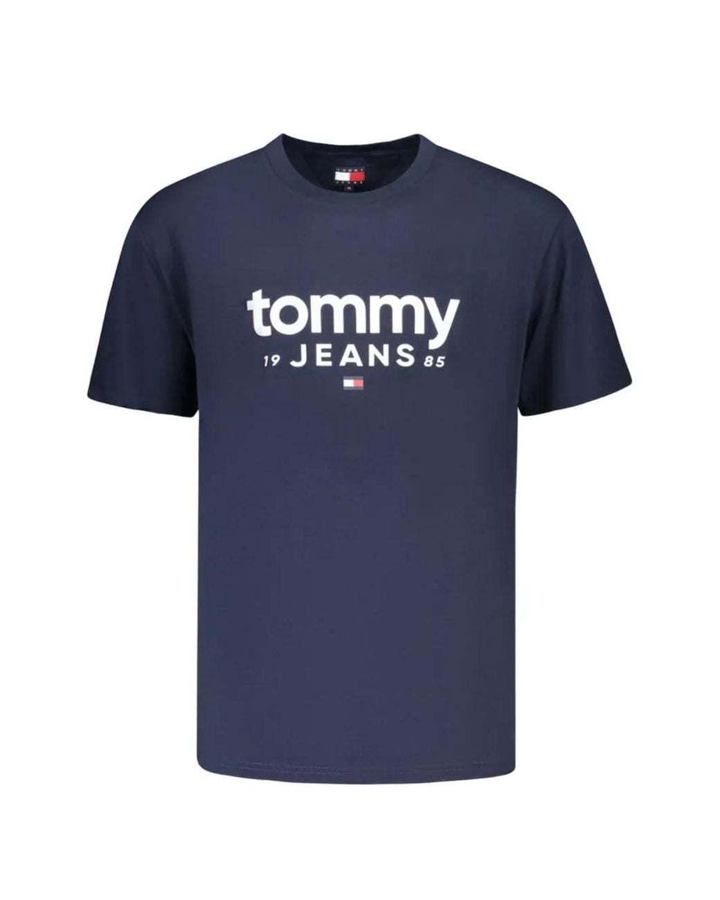 Tommy Hilfiger Blue Logo-Print Cotton T-Shirt for men