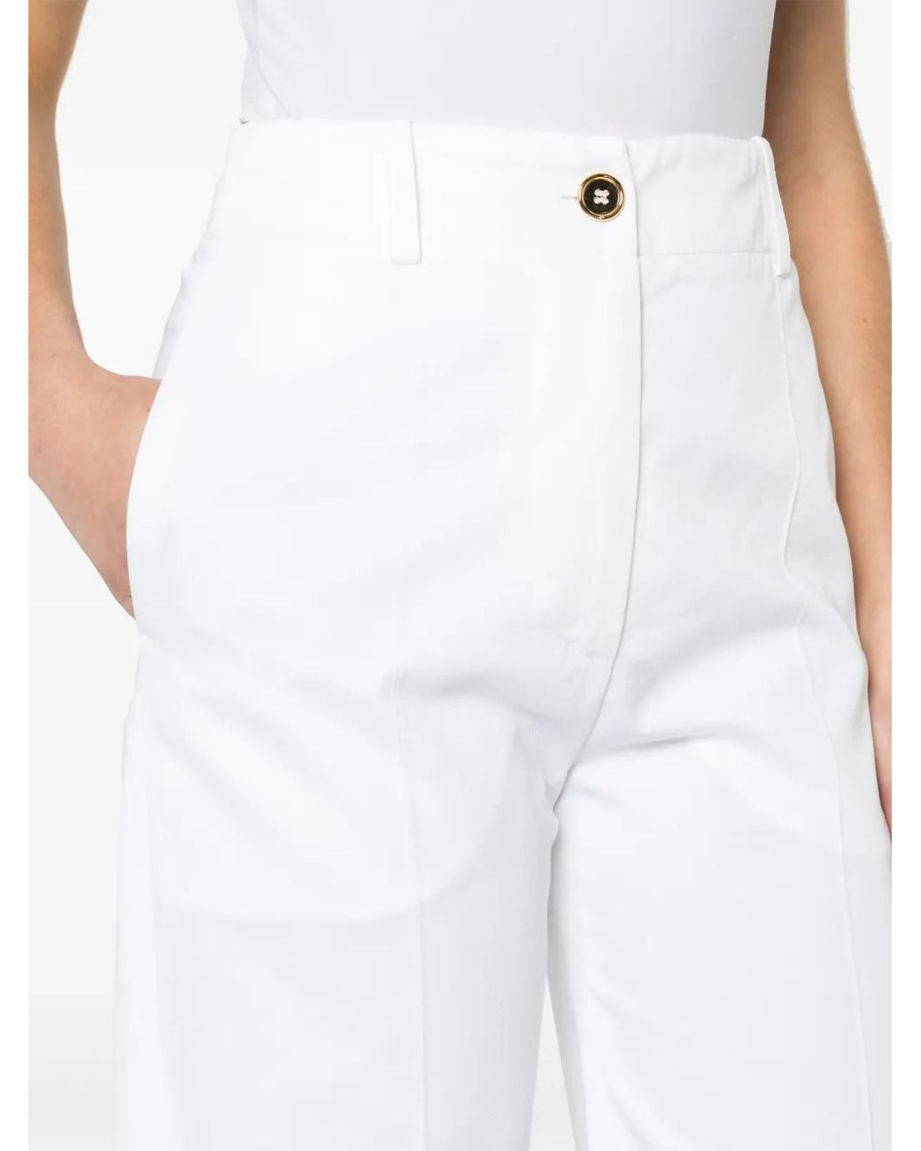 Patou White Iconic Wide-Leg Trousers