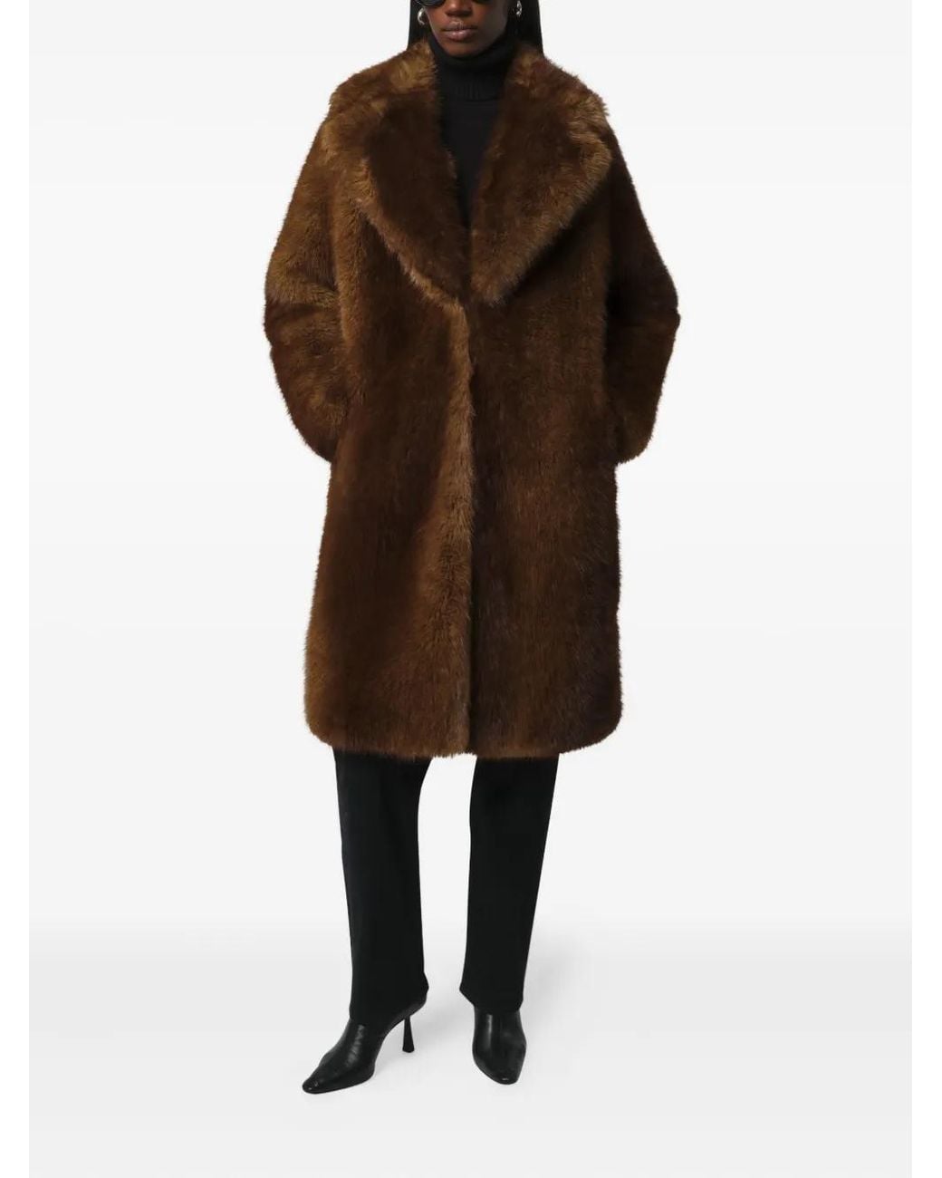 Apparis Brown Steffi Notched-Lapel Coat