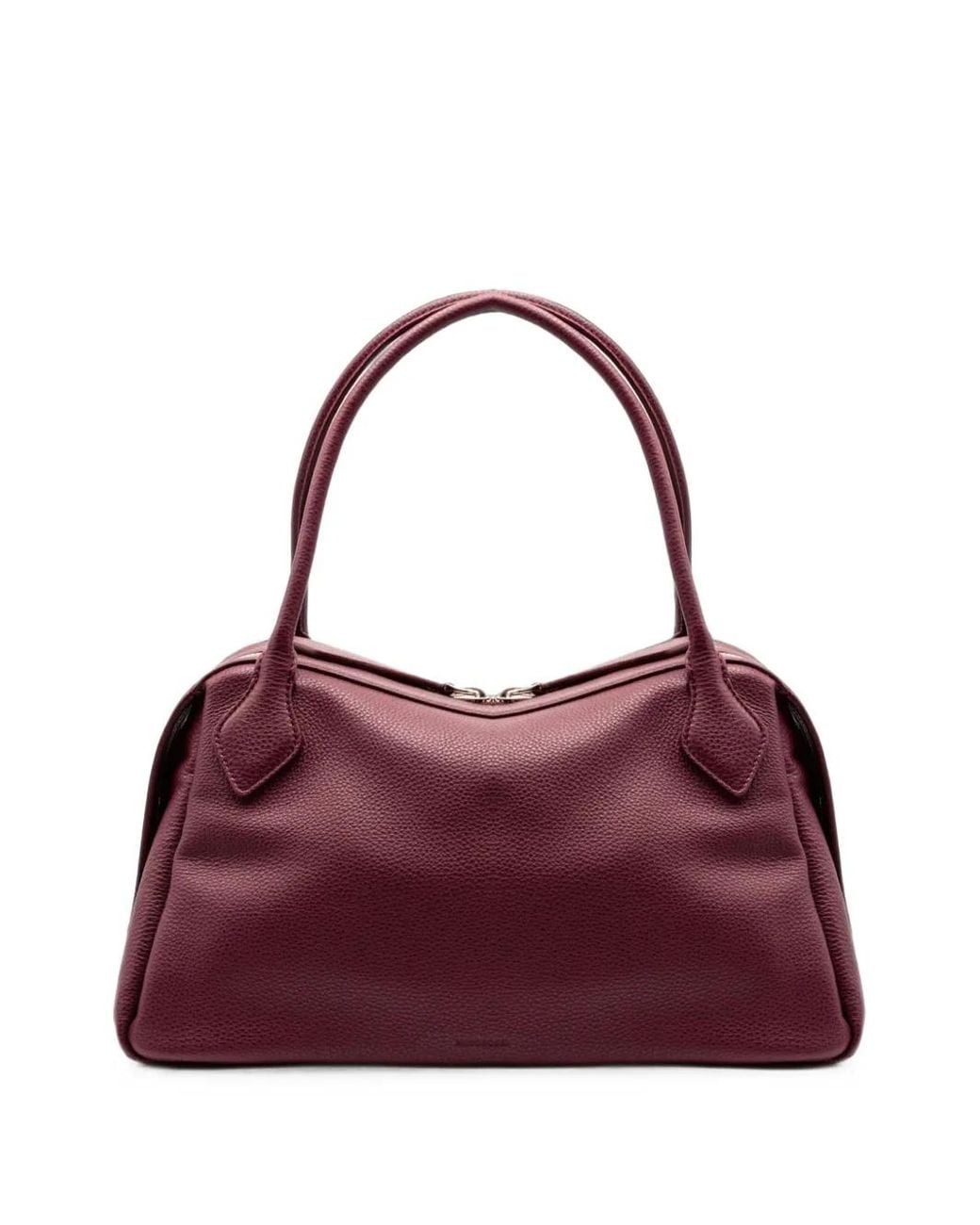 MINOBOSSI Purple Medium Adele Leather Tote Bag