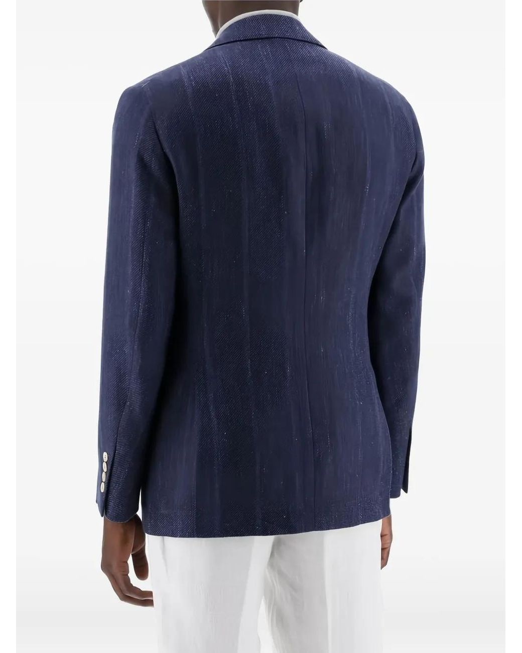 Brunello Cucinelli Blue Notched-Lapel Blazer for men