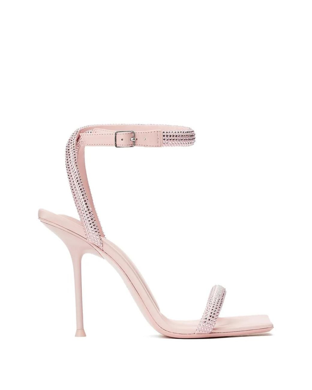 Alexander Wang White Julie Crystal Ankle Strap Sandals