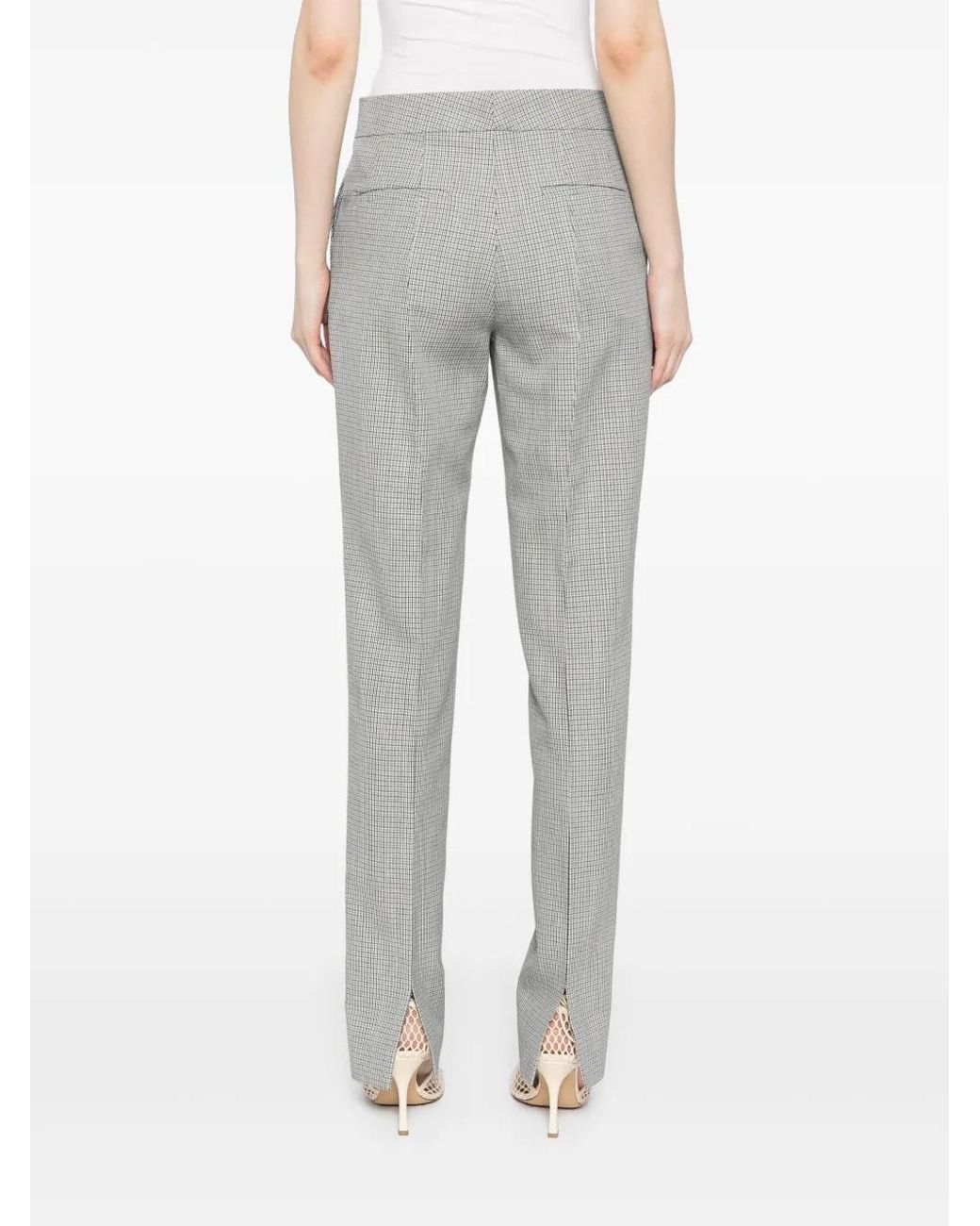 Jil Sander Geruite Wollen Broek in het Gray