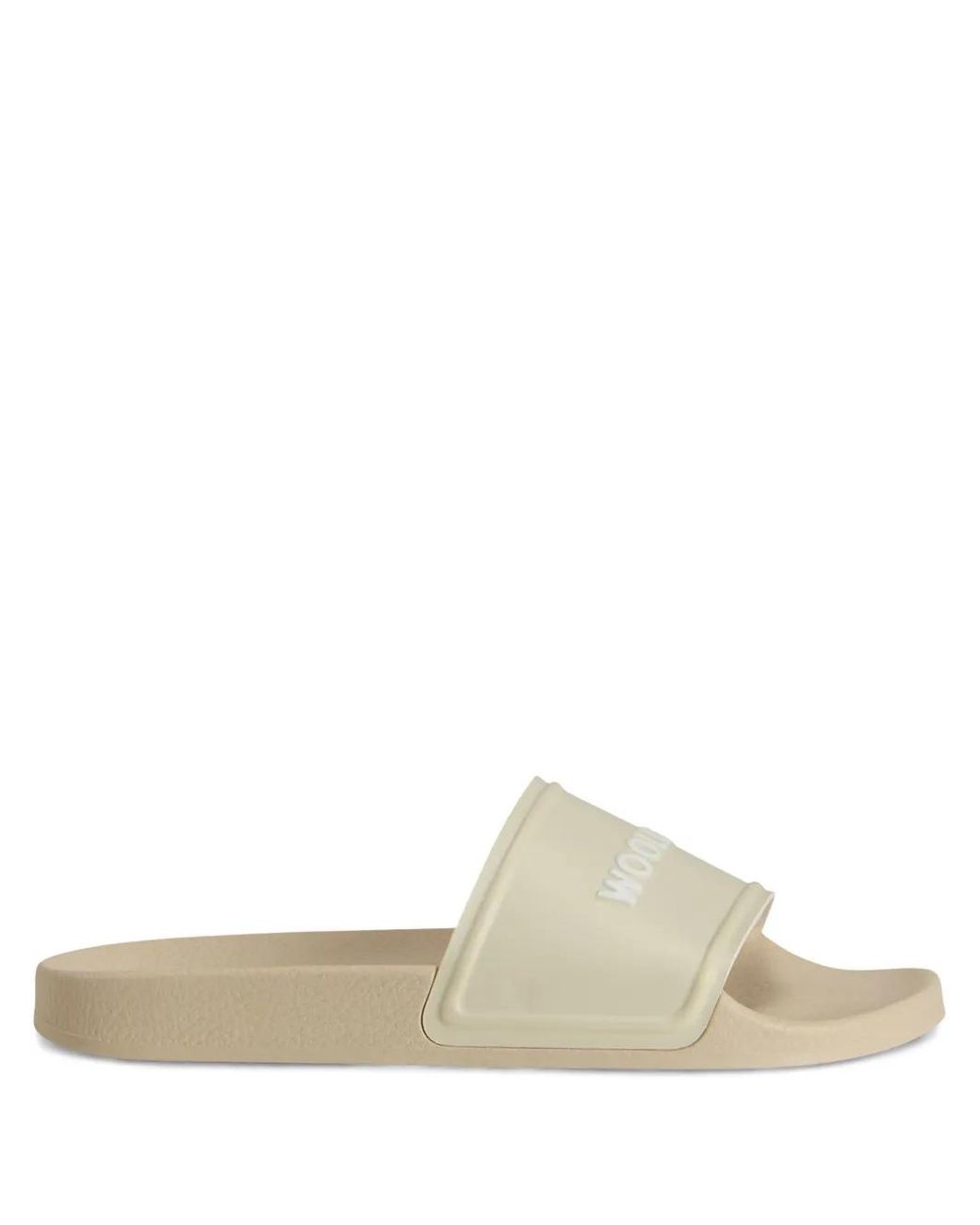 Woolrich White Logo-Embossed Slides
