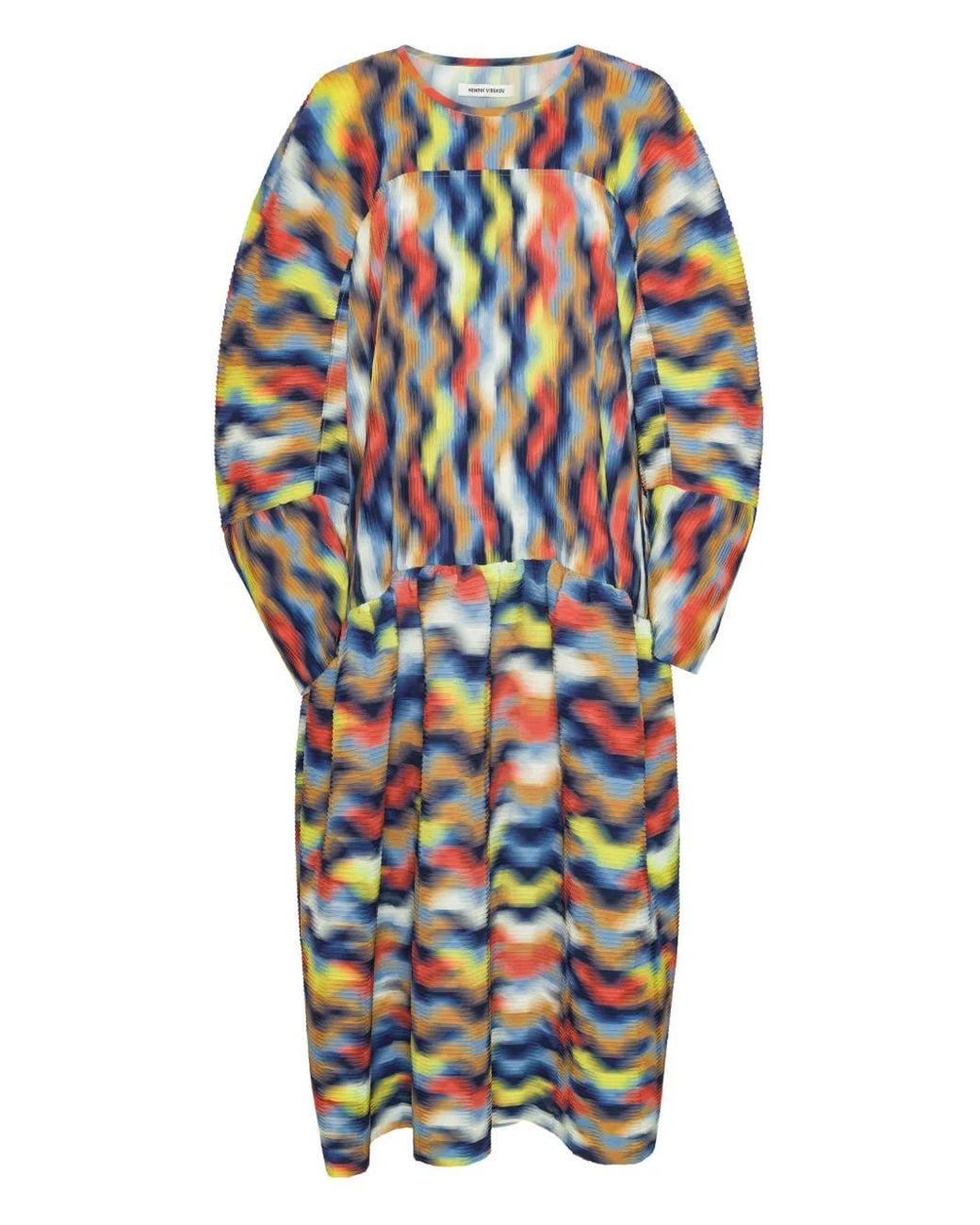 Henrik Vibskov Blue Wavy Cubes Dress