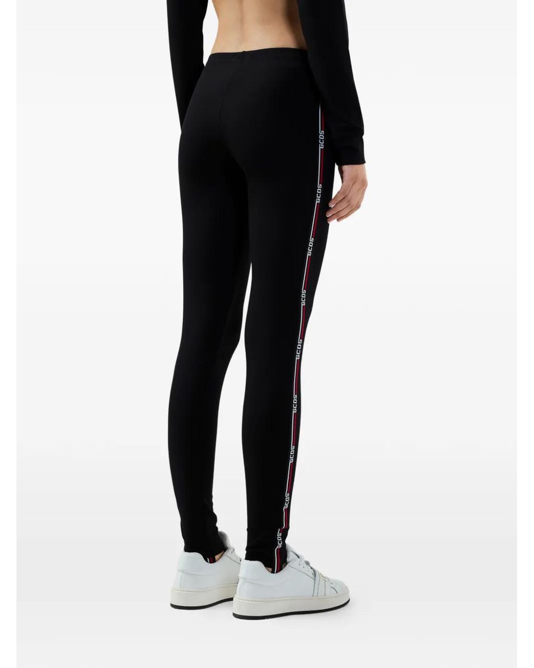 Gcds Black Logo-Tape Leggings