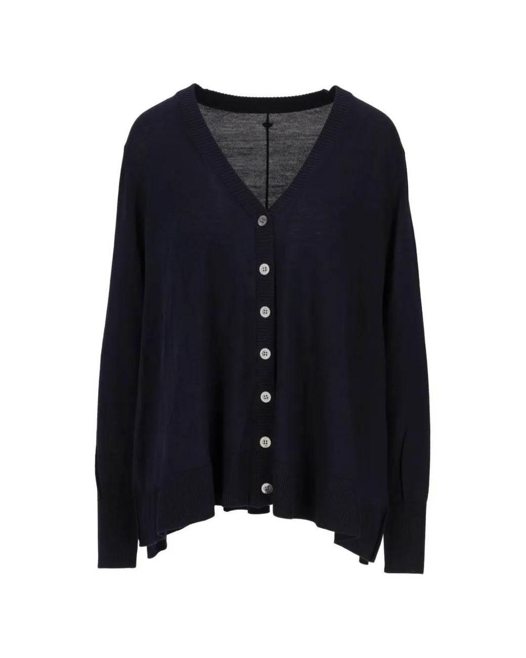 LA ROSE Blue V-Neck Button-Up Cardigan