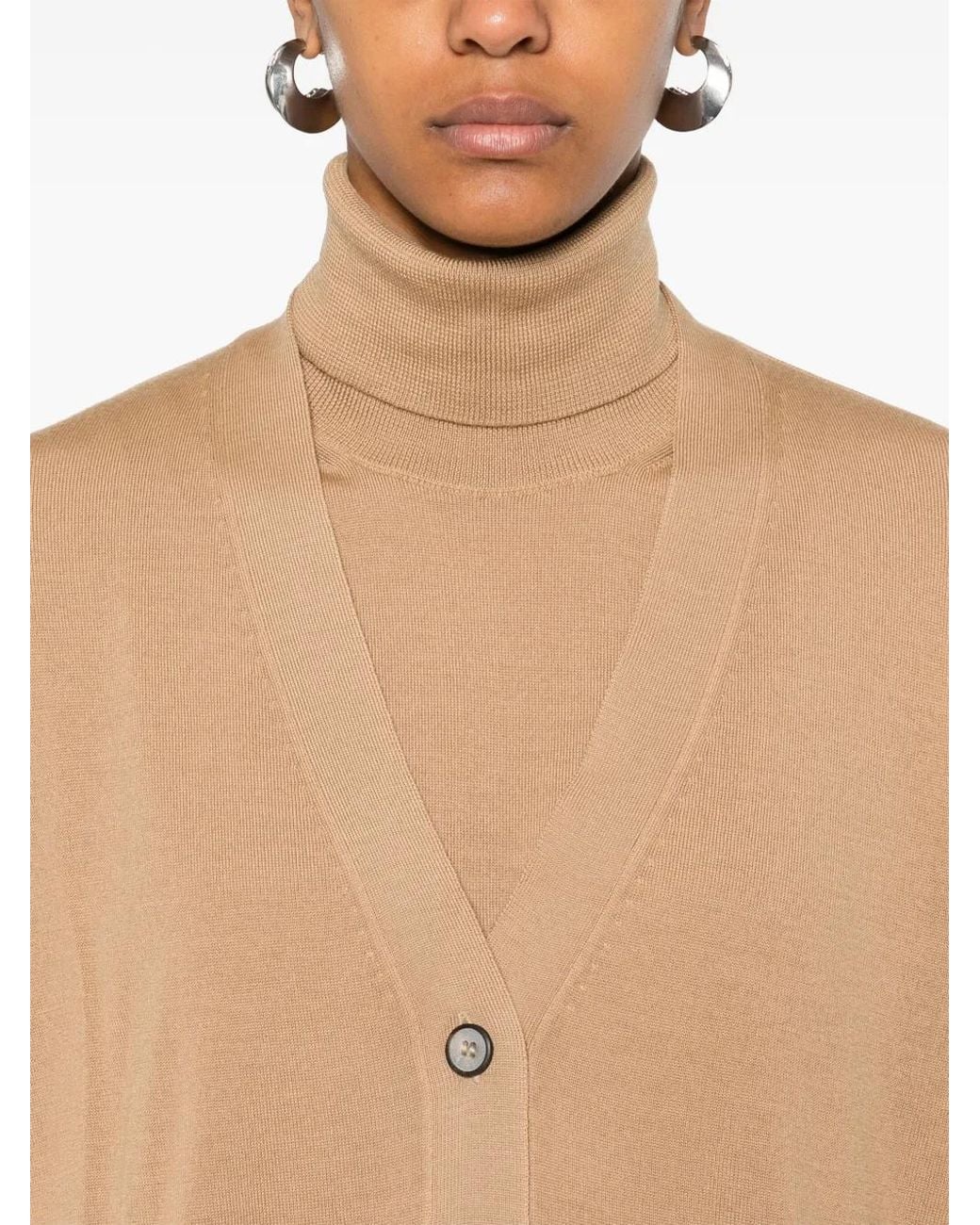 Blanca Vita Natural Fine-Knit Vest And Cardigan Set