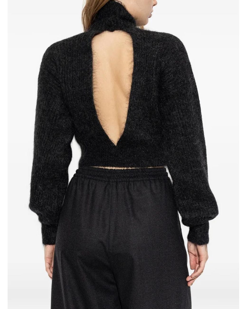 Max Mara Black Mélange Mohair Yarn Jumper