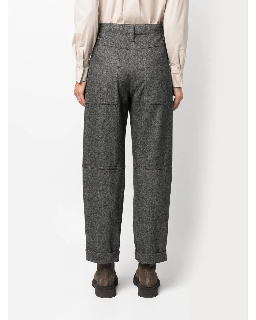 Brunello Cucinelli Cropped Broek in het Gray