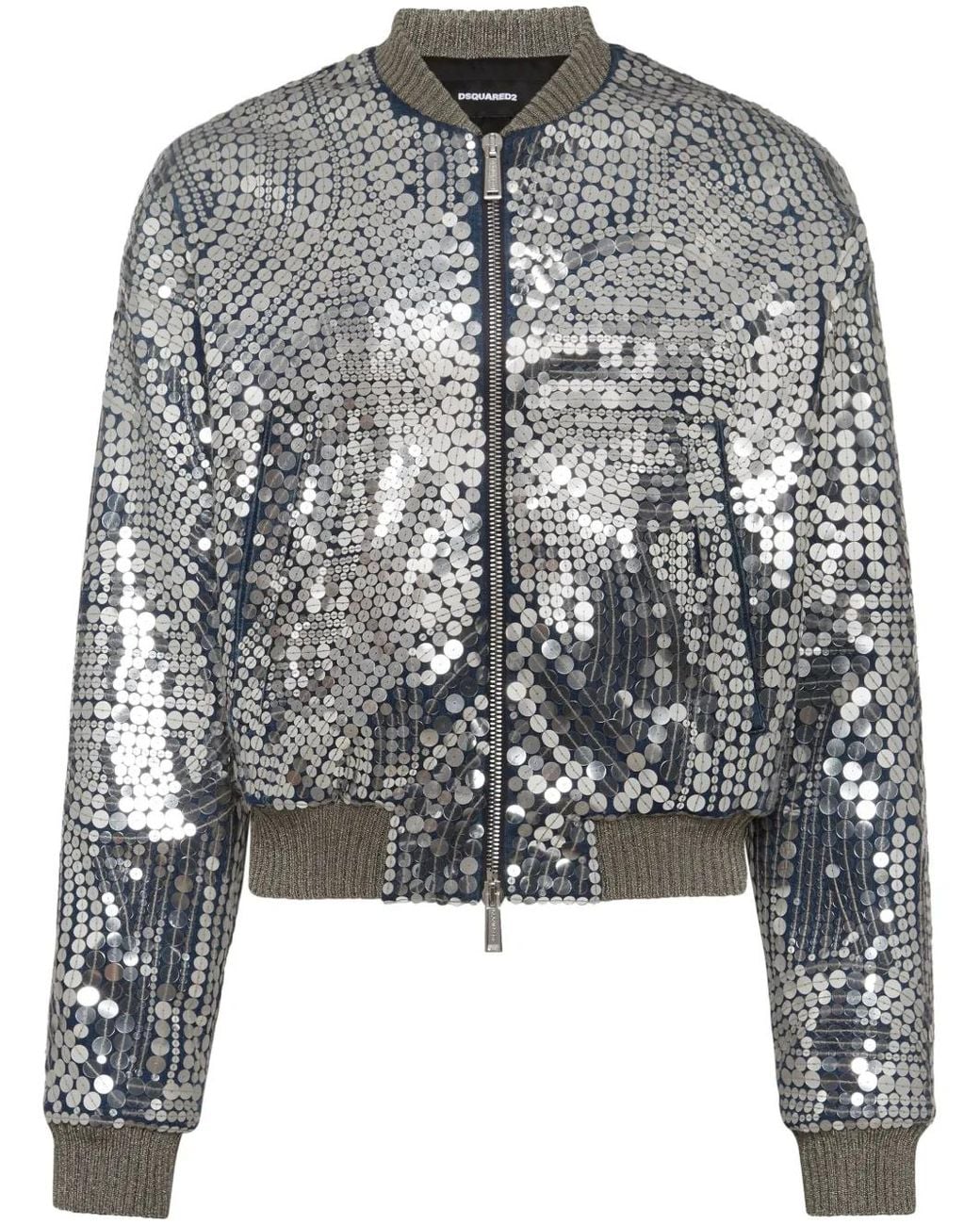 DSquared² Black Sequinned Bomber Jacket for men