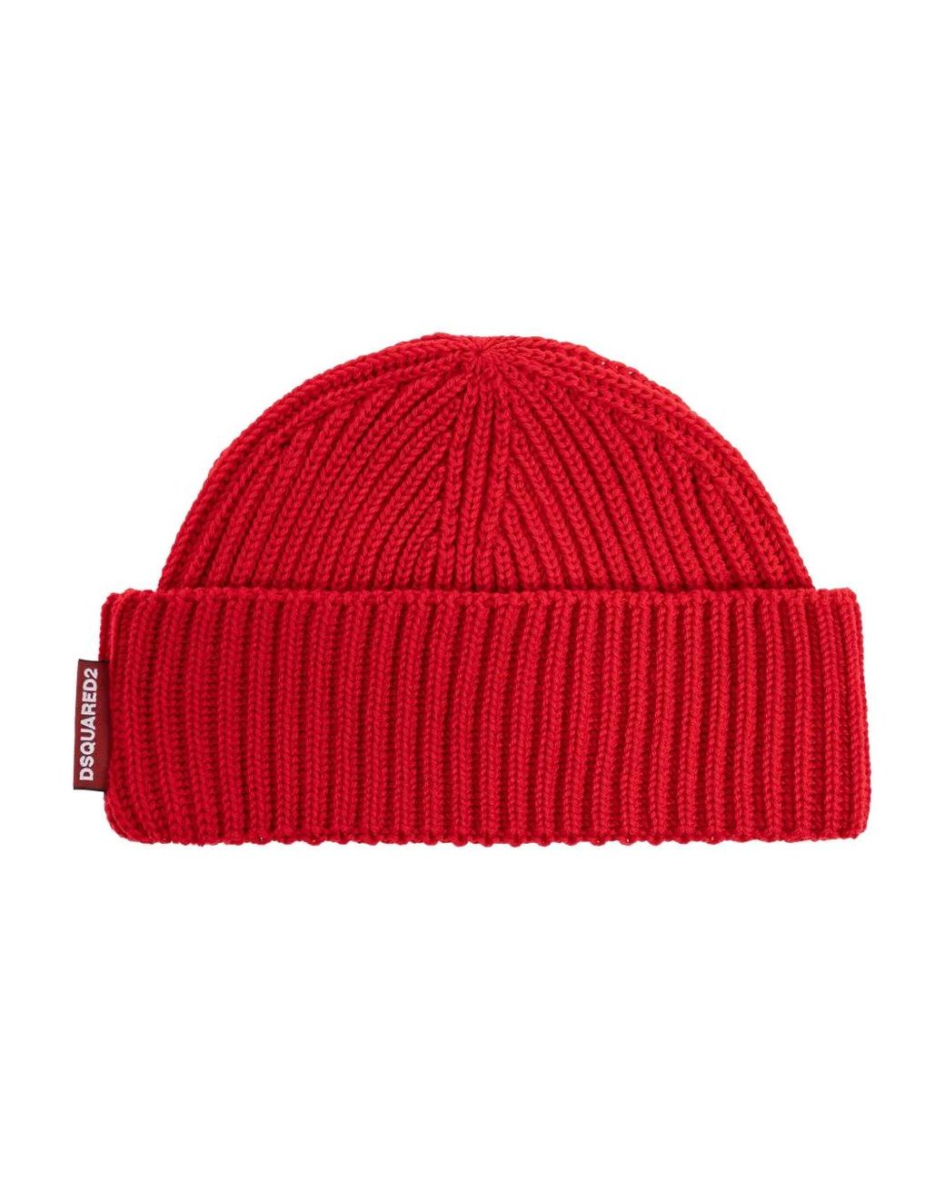 DSquared² Red Ribbed Beanie And Scarf Set for men