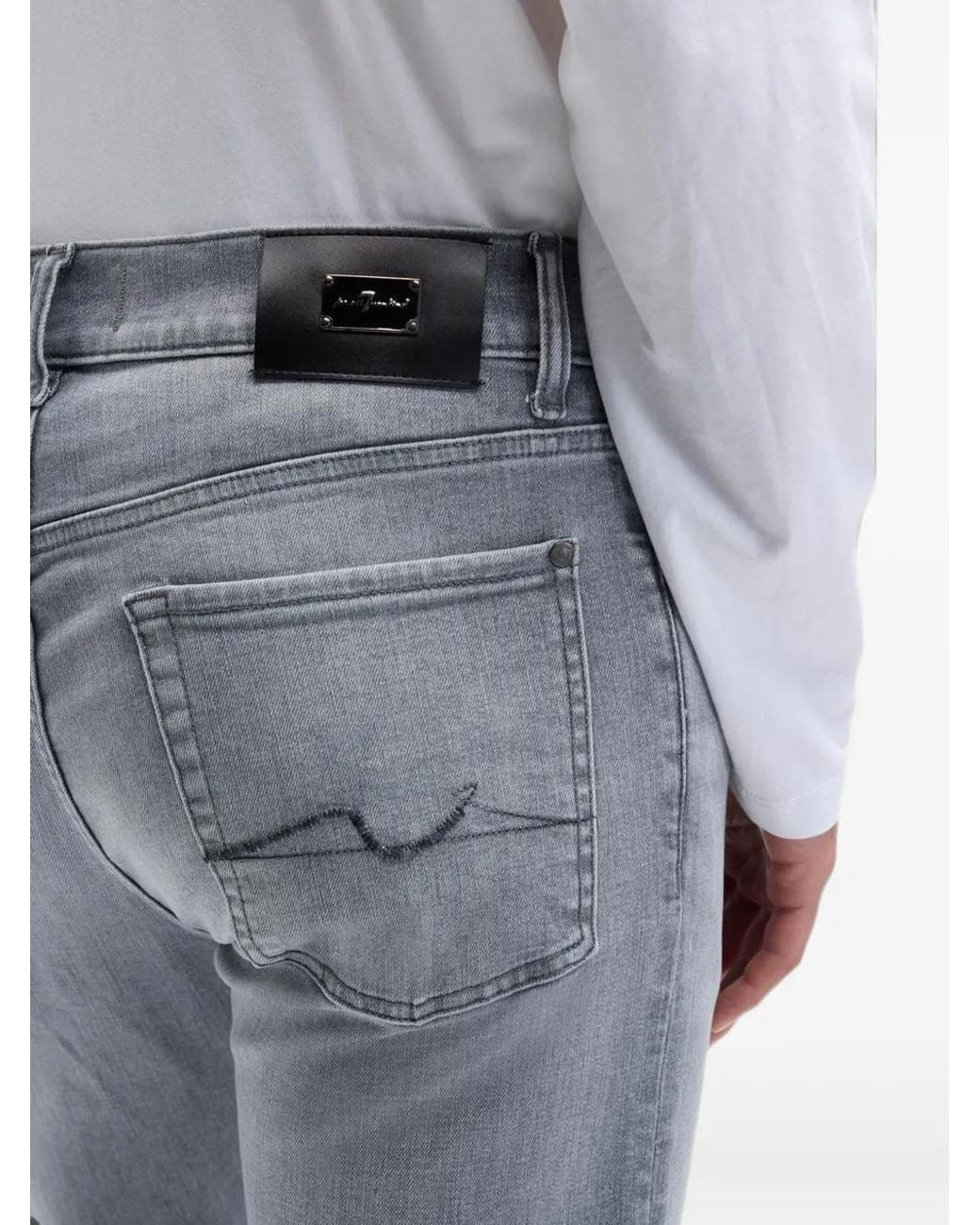 7 For All Mankind Blue Slimmy Urban Belt-Loop Jeans for men